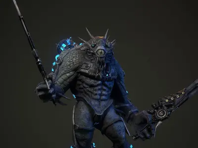 Biochemical Monster 09 Low-poly 3D model