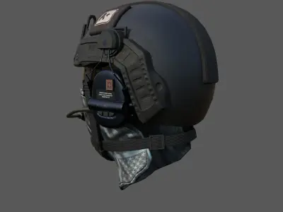 Helmet scifi military combat soldier ver 2 Low-poly 3D model