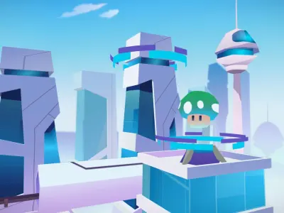 Futurist cityscape asset moderncity asset pack Low-poly 3D model