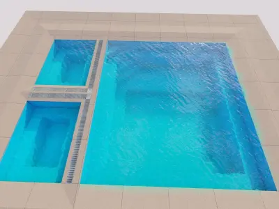 Swimming pool 3D model 5