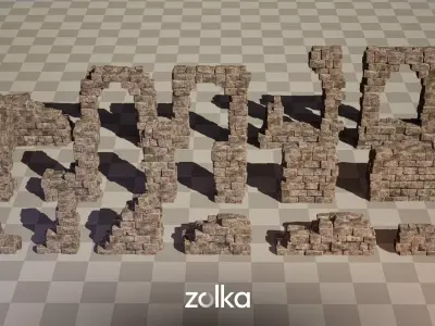 Universal Stone Ruins Pack 3D model