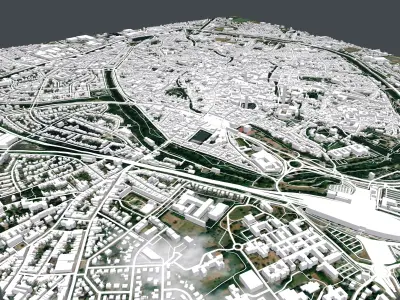 Cityscape Brugge Belgium 3D model