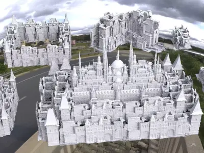 High Elf City Massive structures Kit bash Set 3D model