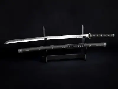 Katana Sword Sci Fi Design Low-poly 3D model