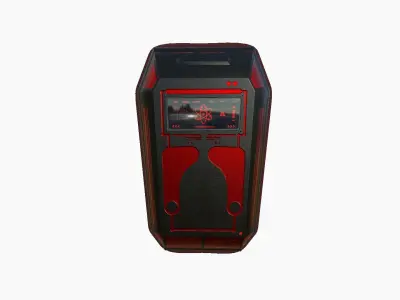 SciFi Backpack E08 Black Red - Fashion Character Design Low-poly 3D model