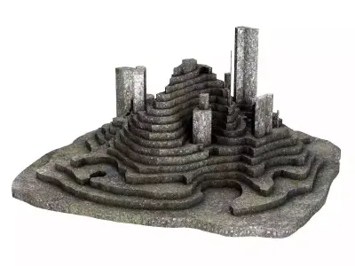 Landscape Terrain Pack 12 Models Stone Desert Outdoor Base 