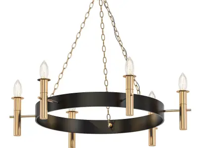 Finland gold chandelier with six candle lights 3D model