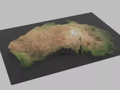 Australia Map Low-poly 3D model
