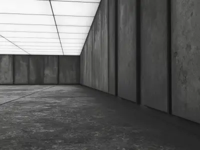 Concrete Garage Interior Low-poly 3D model