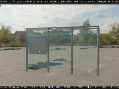 Bus  Stop Version 2 Low-poly 3D model