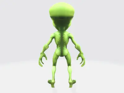 Green alien Low-poly 3D model
