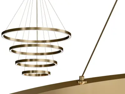Matt Brass Gragston 4 Light LED Geometric Pendant 3D model