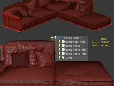 Flexform Zante U 3D model