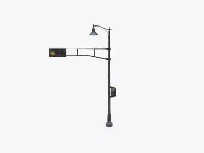 Street Light With Traffic Light 01 Low-poly 3D model