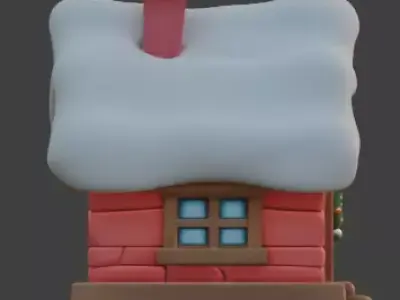 Santa Claus North Pole Cabin 3D Model Low-poly 3D model