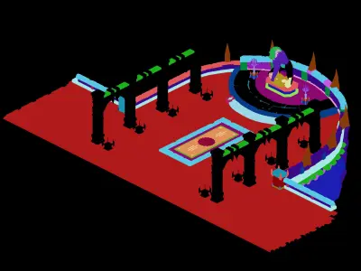 square ground floor 3D model