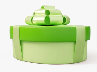 Oval Stylized Gift Box 3D model