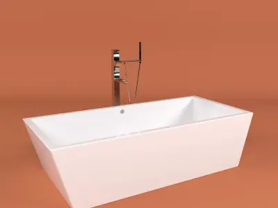 bathtub and faucet 3D model