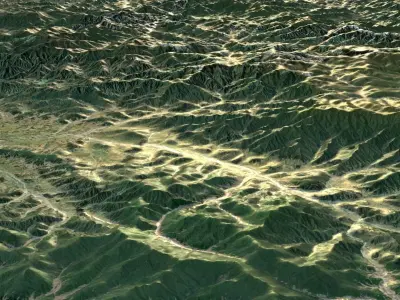 Korea DPR Terrain Country 3D model