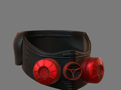 Gas mask helmet 3d model scifi Low-poly  Low-poly 3D model 315