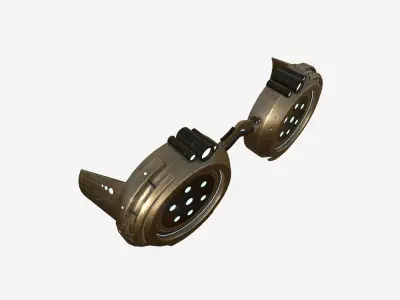 SciFi Glasses G08 Bronze - Character Design Fashion Low-poly 3D model