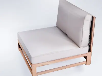 Modular Outdoor Lounge - Low Poly Garden Sofa Element Free 3D model