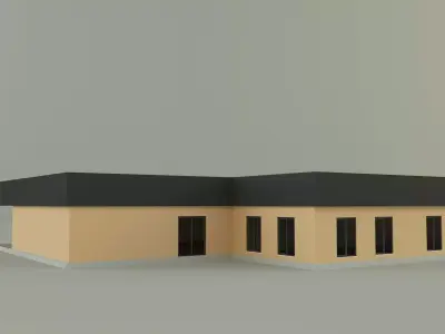 cafe building 3D model buy