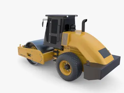 Road roller V7 Low-poly 3D model