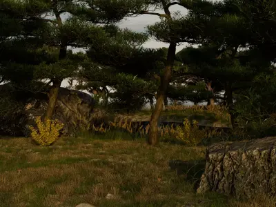 Lake in the forest 3D model