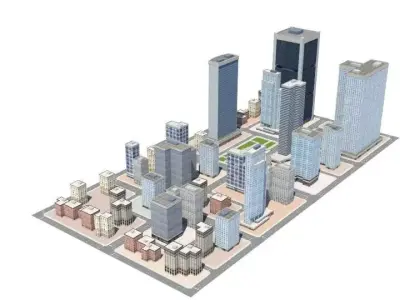 The city Low-poly 3D model