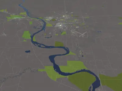 Bismarck North Dakota USA 50x50km 3D model