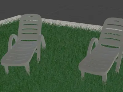 Swimming pool and area around it 3D model