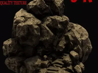 mountain rock Low-poly 3D model