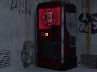 Realistic Cyberpunk Vending Machine Low-poly 3D model