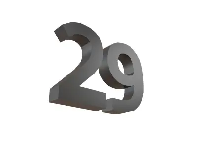 Date Number 29 v1 001 Low-poly 3D model