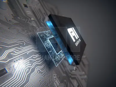 AI Quantum Core PBR Low-poly 3D model