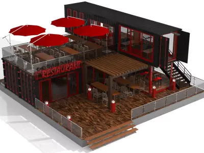 Container Restaurant 3D model purchase