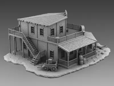 Corner saloon 3D print model