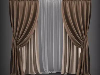 Curtain 3D model 6 drapes and curtains 3D model