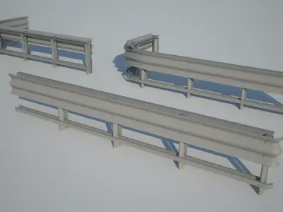 Guardrail metal railing 3D model