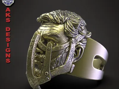 Biker ring face mask v156 3D print model