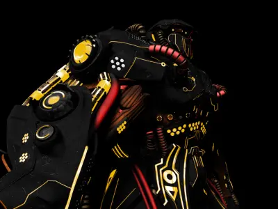 OBSIDIAN WARD Sci-Fi Mech Torso with 4K Textures 3D model