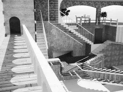 Relativity MC Escher 3D model