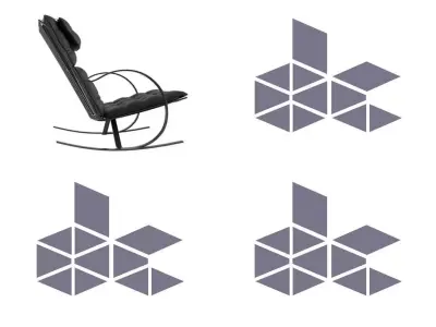 Gongolo pair of rocking chairs 3D model