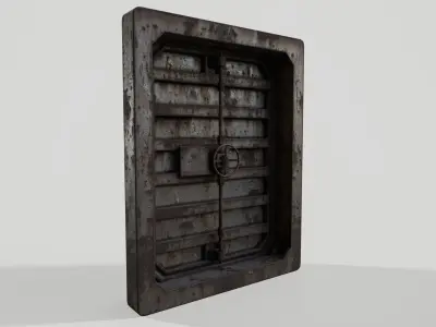 Bunker door Pbr lowpoly bunker gate  05 Low-poly 3D model
