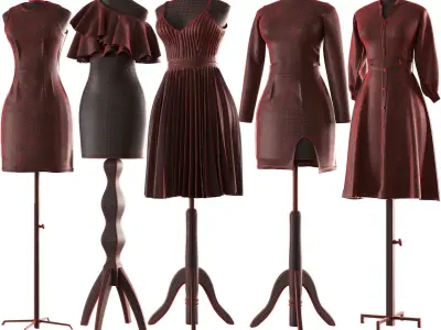 sewing mannequin with clothes PBR low poly 4k Low-poly 3D model