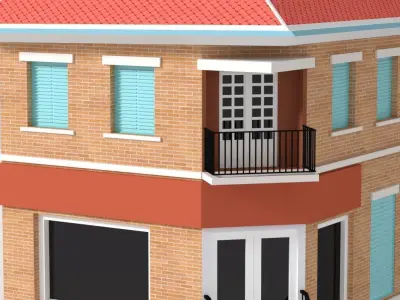 Parisian Building Low-poly 3D model