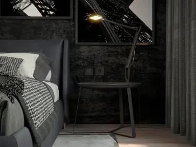 Dark Bedroom  3D model