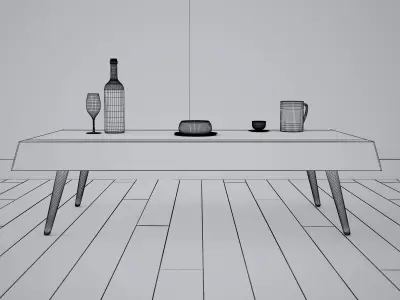 Table - Interior Living Room Furniture 09 3D model