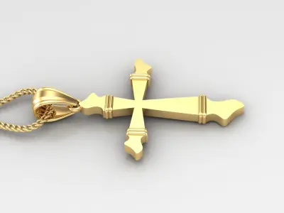 Light Gold 18K Cross Pendant 2CP062 3D print model